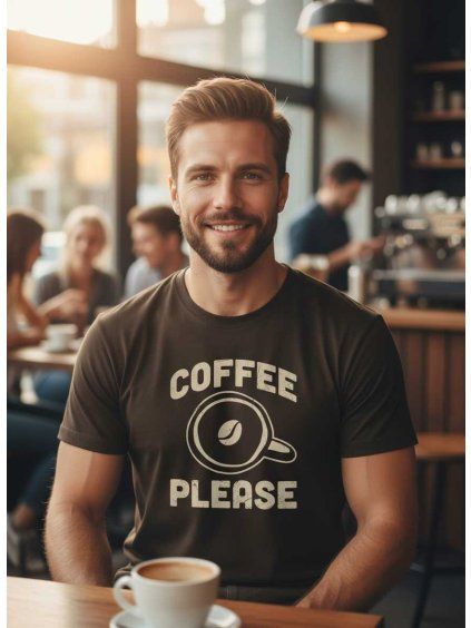 Dobrý triko pánské tričko coffee please