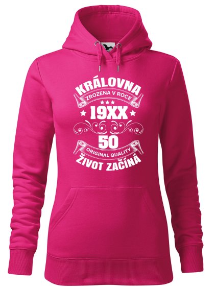 Dámská mikina s potiskem Královna život začíná