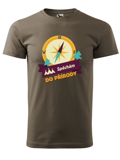 Pánské tričko s potiskem Spěchám do přírody