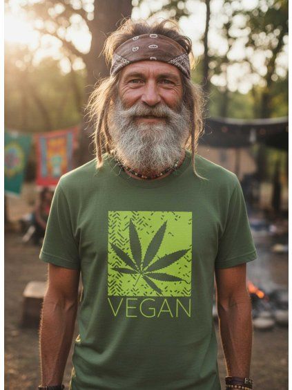 Pánské tričko vegan tráva