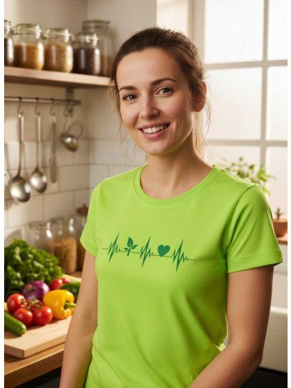 Dámské tričko Srdeční tep vegan