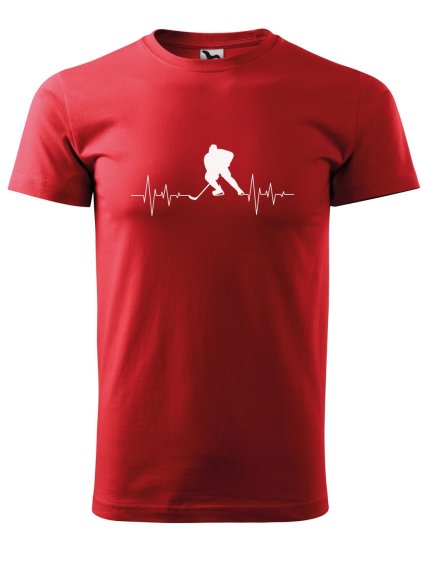 Pánské tričko s potiskem Tep srdce hockey