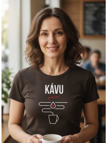 Dámské tričko Kávu prosím