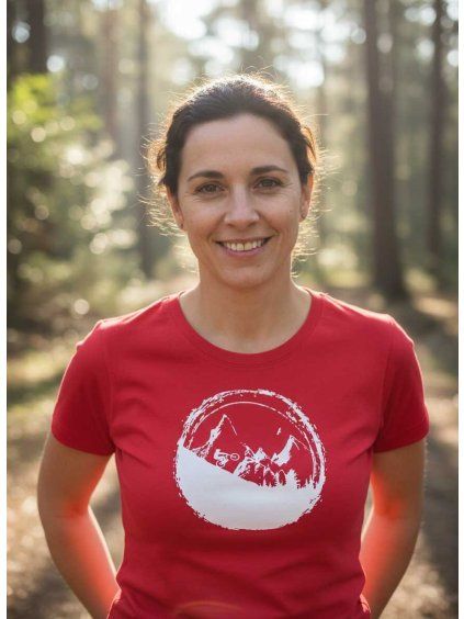 Dámské tričko hory a kolo