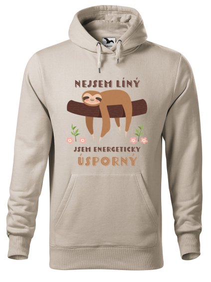 Pánská mikina s potiskem Energeticky úsporný (Barva mikiny malfini pánské Bílá, Velikost pánské mikiny 2XL)