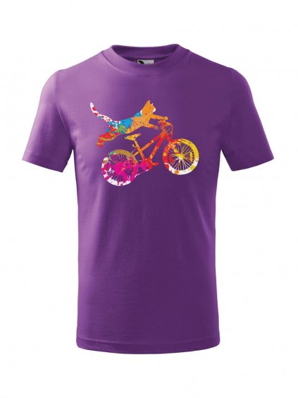 Dětské tričko s potiskem Kočka na kole