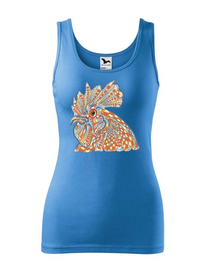 Dámské tílko s potiskem Hlava kohouta (Velikost 2XL, Ženy vodácká tílka Apple green)