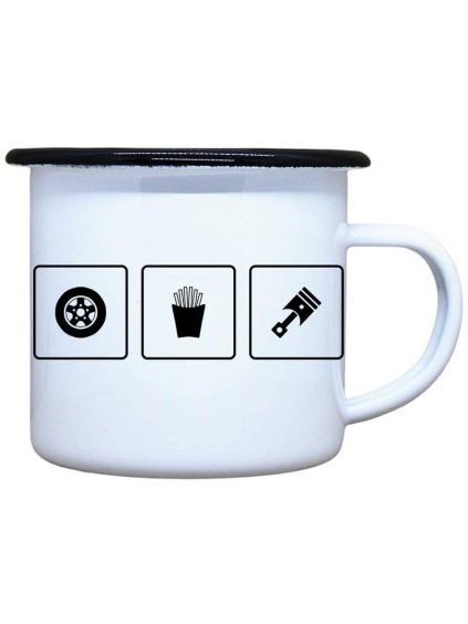 Dobrý triko plecháček s potiskem auta a hranolky