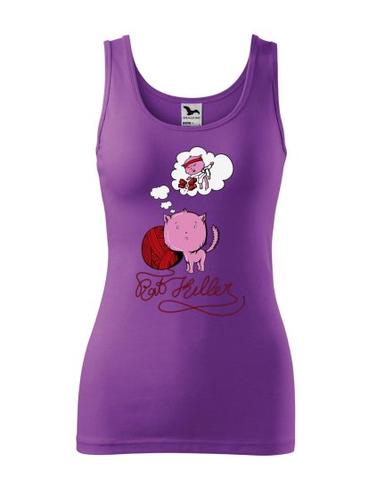 Dámské tílko s potiskem Kočičí sen (Velikost 2XL, Ženy vodácká tílka Apple green)