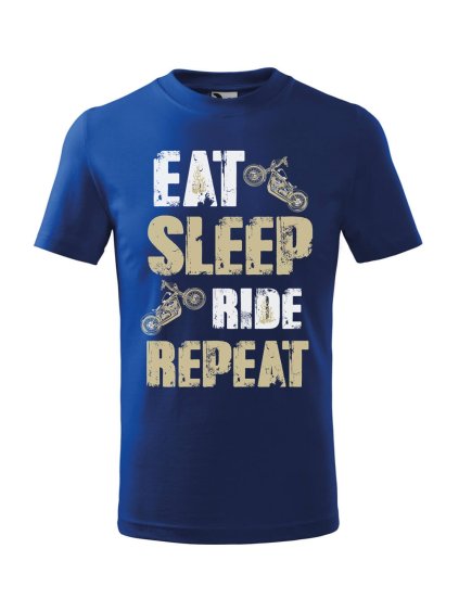 Dětské tričko Basic Eat sleep ride (Barva trička (děti) NOVÉ Apple green, Velikost - všechny NOVÉ 158/12 let)