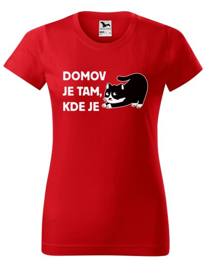 Dámské tričko s potiskem Domov kočka (Barva trička - ženy (NOVÉ) Tyrkysová, Velikost - všechny NOVÉ XS)