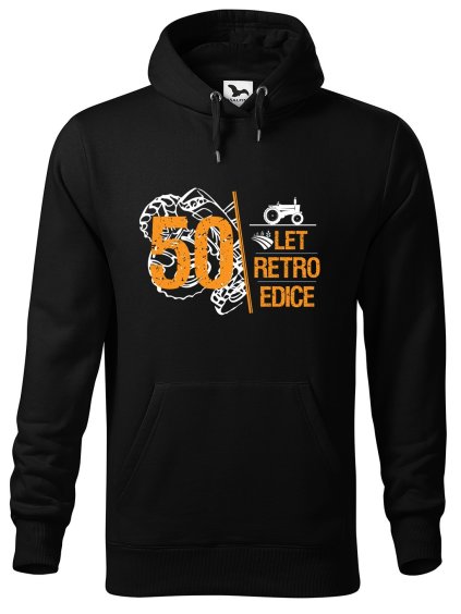 Pánská mikina s potiskem Retro edice traktor (Barva mikiny malfini pánské Ocelově šedá, Velikost pánské mikiny XL)