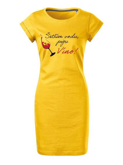 Bavlněné letní šaty Šetřím vodu (Velikost XL, Šaty freedom Tmavě šedý melír)