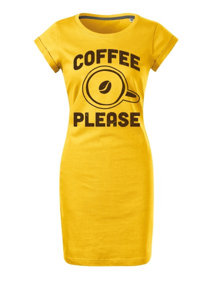 Bavlněné letní šaty Coffee please (Velikost XL, Šaty freedom Tyrkysová)