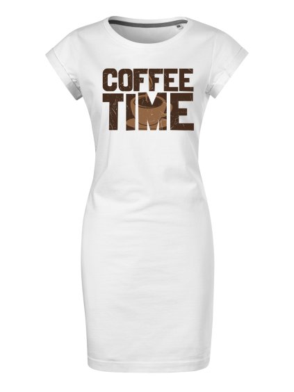 Bavlněné letní šaty Coffee time (Velikost XL, Šaty freedom Tyrkysová)