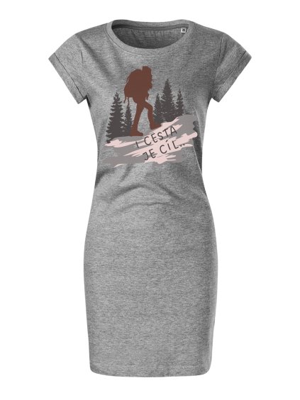 Bavlněné letní šaty I cesta je cíl (Velikost XL, Šaty freedom Tyrkysová)