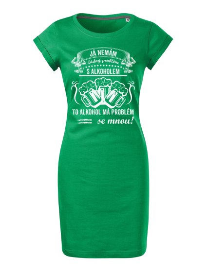 Bavlněné letní šaty Nemám problém (Velikost XL, Šaty freedom Tyrkysová)