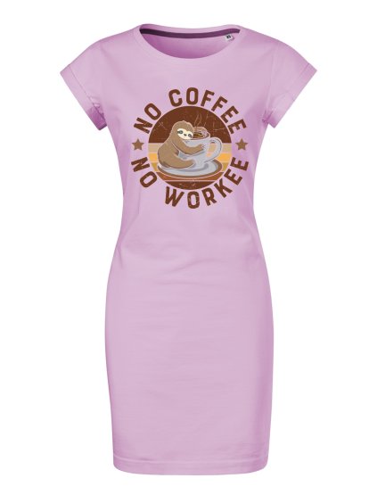 Bavlněné letní šaty No coffee no wokee (Velikost XL, Šaty freedom Tyrkysová)