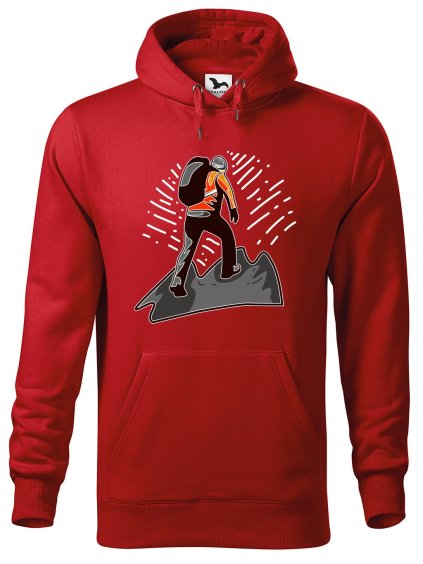 Pánská mikina s potiskem Na vrchol (Barva mikiny malfini pánské Ocelově šedá, Velikost pánské mikiny XL)