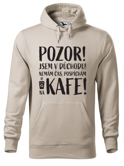 Pánská mikina s potiskem Důchodce kafe (Barva mikiny malfini pánské Ocelově šedá, Velikost pánské mikiny XL)