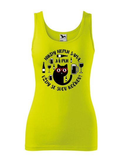 Dámské tílko s potiskem Nepiji sama (Velikost XL, Ženy vodácká tílka Mátová)