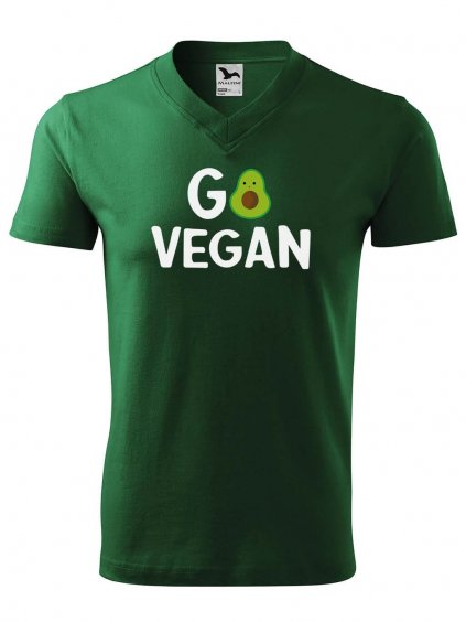 Pánské V tričko s potiskem Go vegan