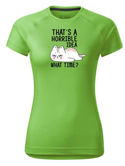 3297 damske funkcni tricko s potiskem what time