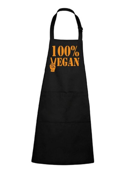zástěra 100 vegan černá