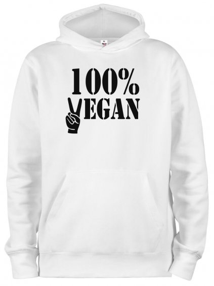 Mikina s potiskem a kapucí 100% vegan