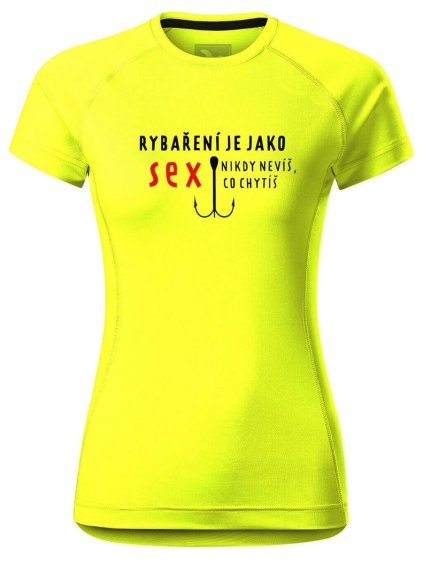 3576 7 damske funkcni tricko s potiskem rybareni
