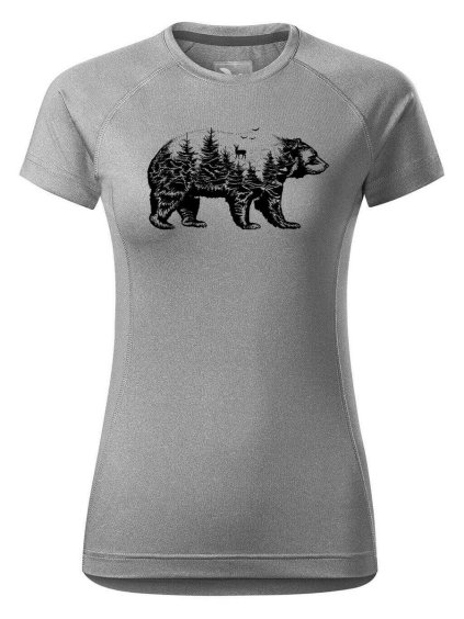 4299 8 damske funkcni tricko s potiskem medved