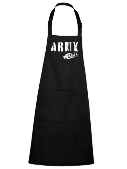 Dobrý triko zástěra s potiskem černá Army style