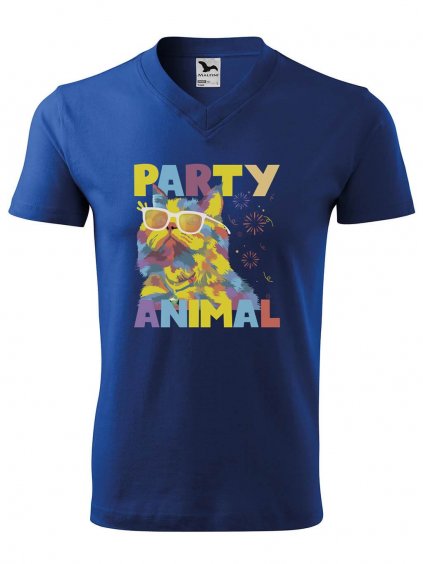 Pánské V tričko s potiskem Party animal