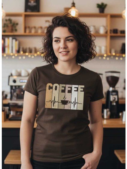 Dámské tričko Tep kafe