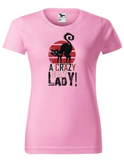 5362 15 damske tricko s potiskem crazy cat lady