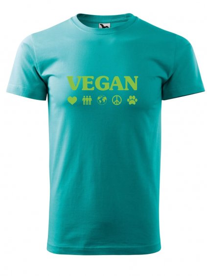 Pánské tričko s potiskem Vegan symboly