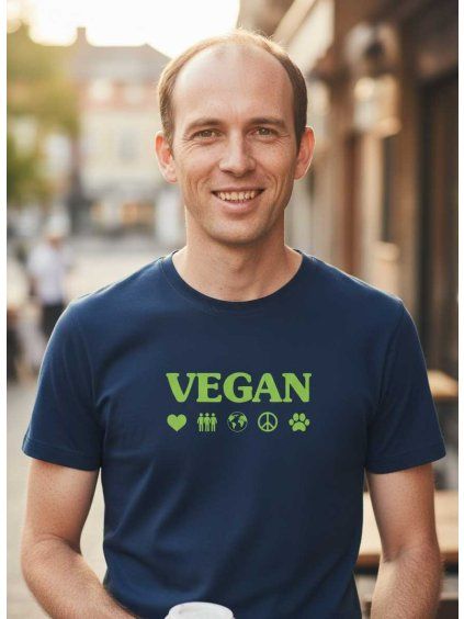Dobrý triko pánské tričko vegan symboly