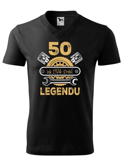 Pánské V tričko s potiskem 50 let legenda