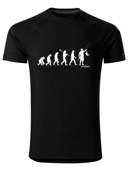 6054 2 panske funkcni tricko s potiskem evoluce rybare