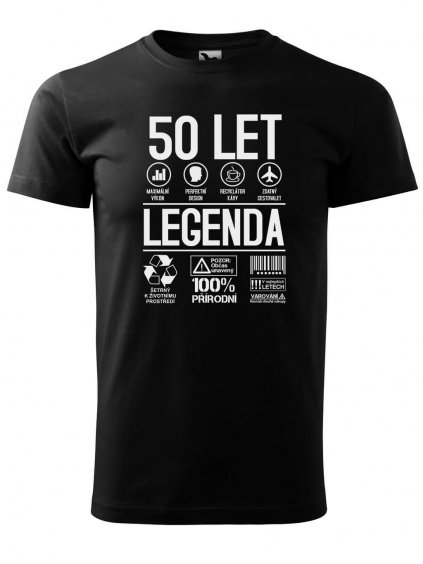 Pánské tričko s potiskem 50 let legenda symboly