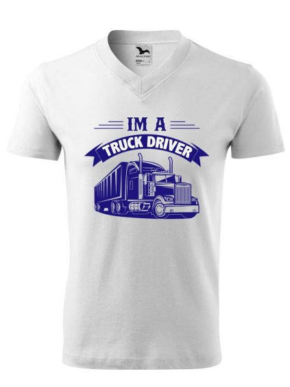 v neck truck bílá