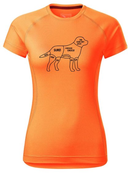 6330 5 damske funkcni tricko s potiskem kde drbat psa