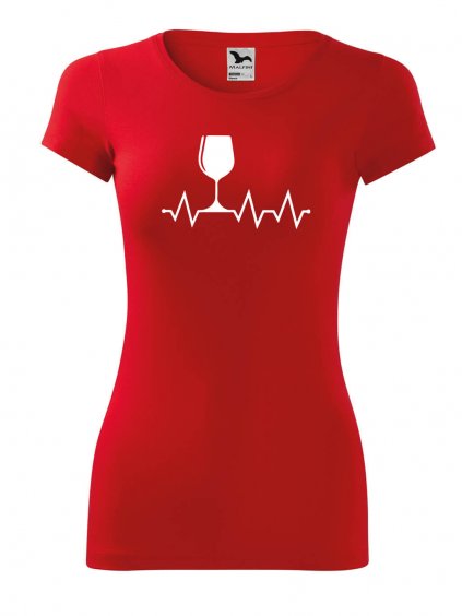 Dámské tričko Tep srdce víno