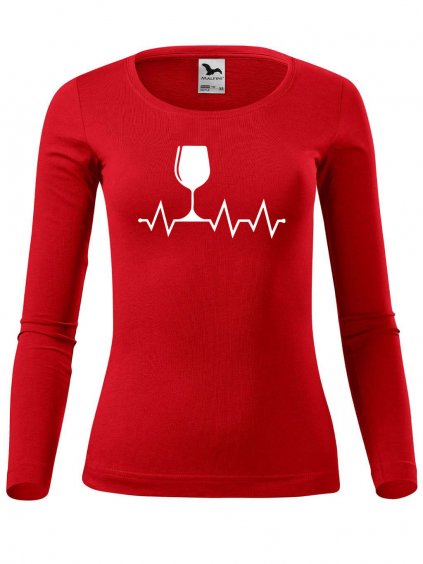 Dámské bavlněné triko Tep srdce víno