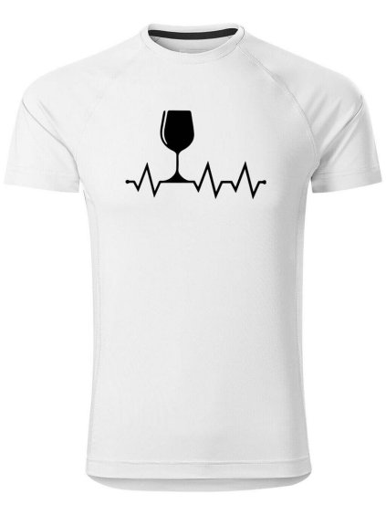 6450 1 panske funkcni tricko s potiskem tep srdce vino