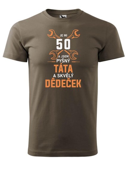 6609 1 panske tricko s potiskem skvely dedecek 50 let