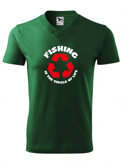 Pánské V tričko s potiskem Fishing