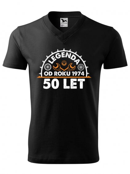 Pánské V tričko s potiskem Legenda 50 let