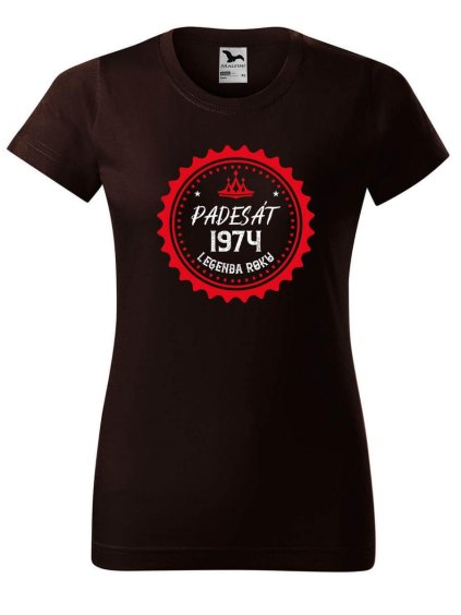 7393 10 damske tricko s potiskem legenda padesat