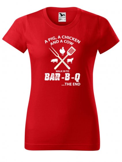 Dámské tričko s potiskem BAR-B-Q